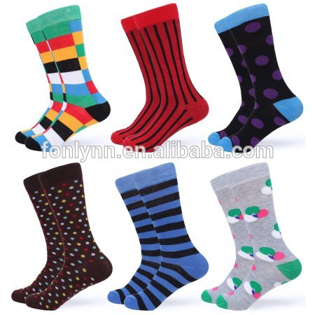 custom logo happy dress crew colorful design business men china socks factory