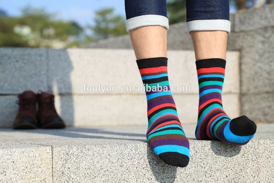 Mens Colorful Patterned Fashion Dress Socks