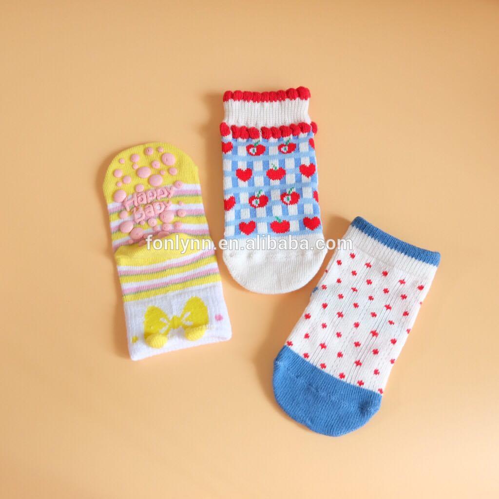 non-skid cute infant cotton baby girl grip socks