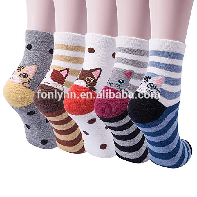 Set cute animal colorful socks women crew socks cute