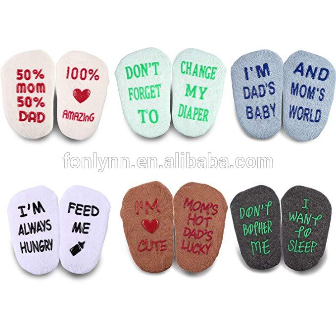 2019 message anti slip milk kid socks girp fashion product baby gift set baby packaged socks